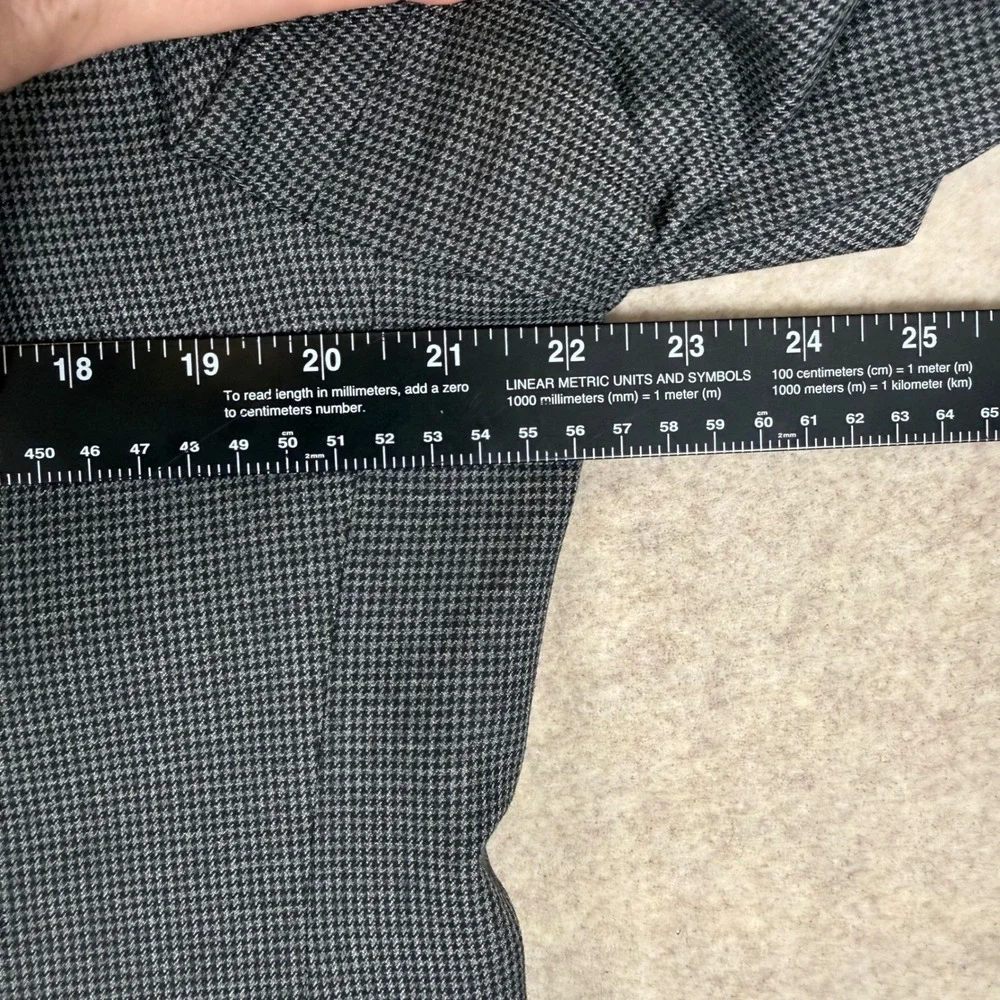 Stafford Blazer 42 Reg Travel Classic Fit Grey Micro Houndstooth Sport Coat